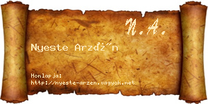 Nyeste Arzén névjegykártya